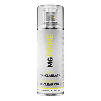 Immagine di MG PRIME 2K acrilico vernice trasparente bomboletta spray opaca HS 400 ml a spruzzo per auto