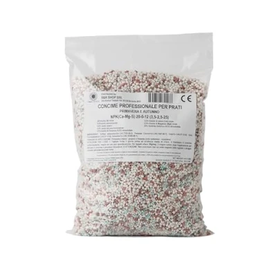 Immagine di R&amp;R SHOP Concime Professionale CE per Prato, NPK 20 0 12, Effetto Immediato, Prato Verde e Sano in Primavera Autunno (0.9Kg 30mq)