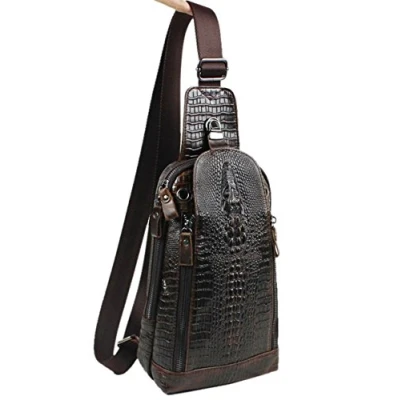 Immagine di Xieben Borsa a tracolla in pelle per uomo Viaggio Caccia all&#039;aperto Escursionismo Campeggio Zaino Daypack Caffè