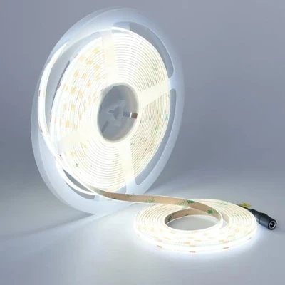 Immagine di TOPAI Striscia LED COB Bianco Freddo 10 Metri Alta Luminosità, Strip 24V 6000K Autoadesivo, CRI&gt;93 384LED/M Dimmerabile Tagliabile Per Casa Camera Cucina