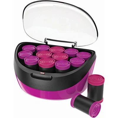 Immagine di Remington Bigodini Riscaldabili Interno in cera per un calore più duraturo Tecnologia ionica ceramica capelli liberi dal crespo, due misure: 40 mm, 35 nero rosa, Jumbo H5670