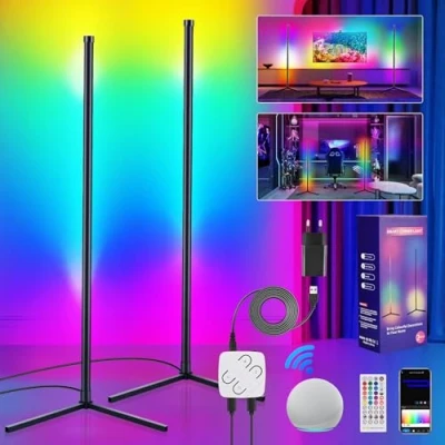 Immagine di Lampada da Terra LED, WiFi RGBIC Lampade con Alexa/Google Home, Sincronizzazione Musicale, 16 Milioni di Colori, DIY Modalità, Piantana per Salotto, Sale Giochi (2 Pcs)