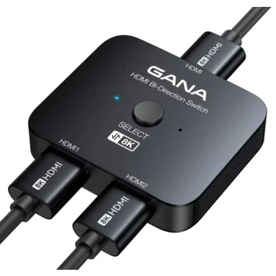 Immagine di Interruttore HDMI 3 ingressi 1 uscita 4K @ 60 Hz,GANA Switch con IR Telecomando in alluminio Splitter HDMI,Splitter 2.0 compatibile Xbox, PS5/4/3, Gray