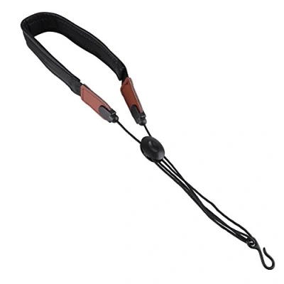 Immagine di Tracolla per Sassofono, Regolabile in Pelle Sax, Cinturino Sassofono con Gancio Metallico, Sassofoni, Corna, Basso, Clarinetti, Basoni, Oboi e Altro, Nero