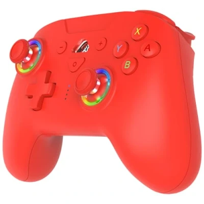 Immagine di Subsonic Joystick senza fili per Switch / oled Wireless controller bluetooth con LED, vibrazione e giroscopio Rosso