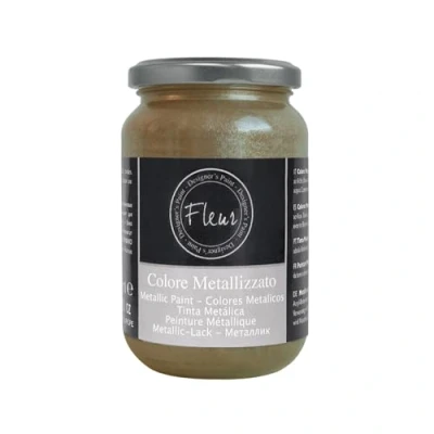 Immagine di FLEUR DESIGNER&#039;S PAINT Colore Metallizzato, 330 ml, F92 Lingotto, Base Acqua, ad Alto Contenuto di Pigmenti Metallici Finissimi.