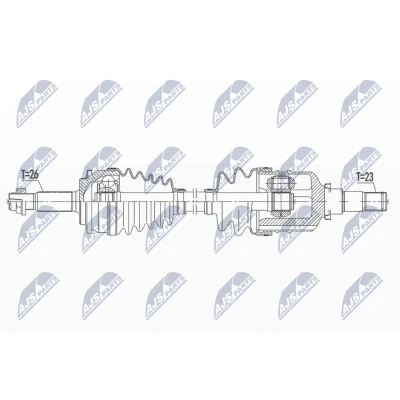 Immagine di NTY NPW TY 143 Albero motore / Semiasse Assale anteriore Sx 662mm TOYOTA: Auris Hatchback