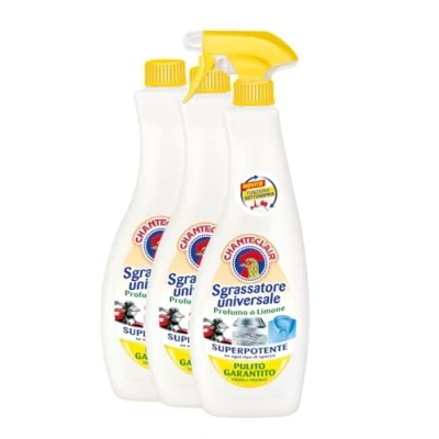 Immagine di Chanteclair Sgrassatore Universale Spray, Superpotente, Profumo di Limone, Formula Originale 1 Flacone spray + 2 Ricariche