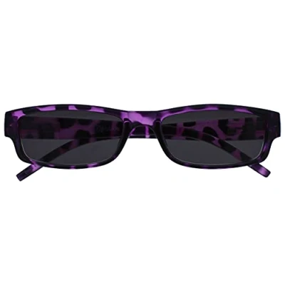 Immagine di L&#039;azienda Occhiali Da Lettura Viola Tartaruga Leggero Comodo Lettori Sole UV400 Uomo Donna S32 5 +1,50