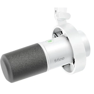 Immagine di FIFINE XLR Studio Microfono Dinamico per podcasting, Gaming USB PC Mac PS4/5, Microfoni Cardioide registrazione vocale, gaming, streaming Bianco