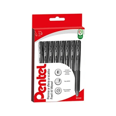 Immagine di Pentel BX440 Feel it Wow penna sfera a scatto 1,0 mm 8 nero