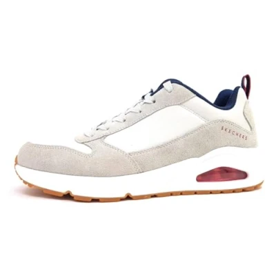 Immagine di Skechers Uno Stacre, Scarpe da Ginnastica Uomo, Avorio Off White Leather Pu Mesh Trim Ofwt, 43 EU