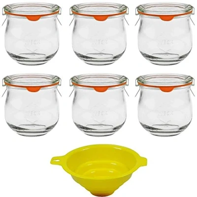 Immagine di Viva Haushaltswaren Gabriele Hesse e.K. 6 vasetti rotondi a forma di tulipano, 370 ml, accessori inclusi