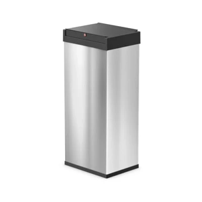 Immagine di Hailo Bix Box Swing XL 0860 211 Bidone della spazzatura 52 l Acciaio inox (L x A P) 339 763 260 mm Argento, Nero Coperchio basculante Self closing 1 pz.