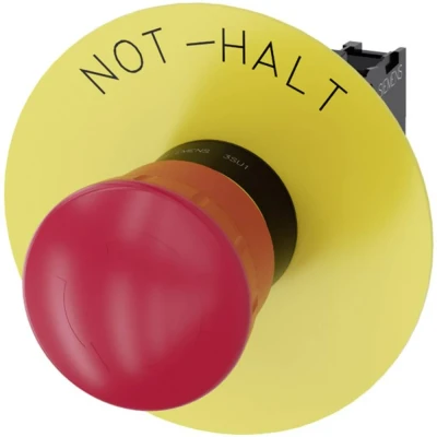 Immagine di Siemens 3SU11001HB201CH0 3SU1100 1HB20 1CH0 Pulsante a fungo Anello frontale in plastica Rosso Sblocco rotazione 1 pz.