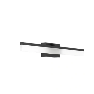 Immagine di Eglo Palmital lampada da parete a LED, applique in stile minimalista per lo specchio del bagno, metallo nero e plastica satinata, il bagno corridoio, bianco caldo, IP44