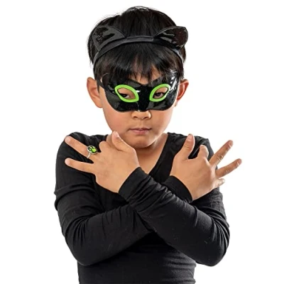 Immagine di Rubies Set accessori Cat Noir per ragazzi e ragazze, antifaccia, fascia con orecchie anello, ufficiale Miraculous Ladybug Carnevale, Halloween, Natale compleanno