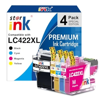Immagine di starink LC422XL LC 422VALXL Cartucce d&#039;inchiostro Compatibile per Brother 422 MFC J5340DW J5345DW J5740DW J6540DW J6940DW,Nero Ciano Magenta Giallo (4 Pezzi)