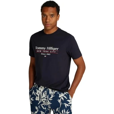 Immagine di Tommy Hilfiger Center Stack TEE Tshirt con stampa, Uomo, Taglia: XS, Desert sky