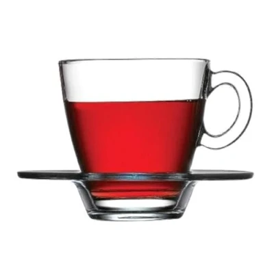 Immagine di Pasabahce 12 Pezzi Set con 6 Tazze per tè, caffè, Cappuccino e piattini Aqua (Max. 215 ml)