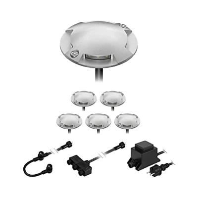Immagine di ledscom.de Lampada da terra a LED Bunda, 4 lampade, per esterni, passabile, bianco caldo, set di 6