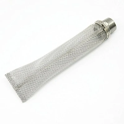 Immagine di Filtro a rete per birra artigianale in acciaio inox, filettature NPT, 15 cm