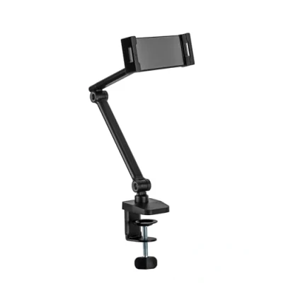 Immagine di InLine Supporto per tablet con morsetto da tavolo, braccio in due pezzi, regolabile altezza, universale, fino a 12,9&quot;, iPad Pro, Air, Mini, Samsung Tab, Huawei e altri, nero, 55721S
