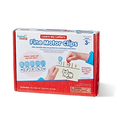 Immagine di Learning Resources Clip per abilità fino motorie Learn My Letters , attività con mollette bambini, esercizi dell’alfabeto l’età prescolare, giocattoli lo sviluppo della presa a tenaglia