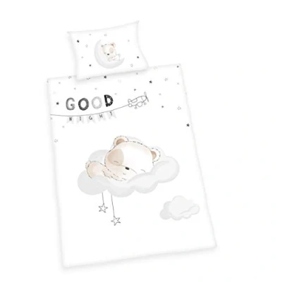 Immagine di Herding Set di Biancheria da Letto Reversibile per Bambini, Orsetto Addormentato, Copripiumino 100 x 135 cm, Federa 40 60 Cotone/Renforcé