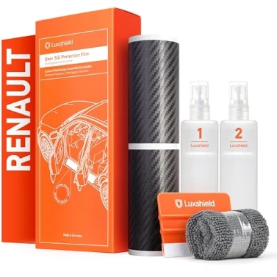 Immagine di Luxshield Battitacco Auto AntiGraffio Pellicola per Renault Clio 5 (V) I 2019 2024 Protezione Accessori Tuning Portiera Filo A Carbone