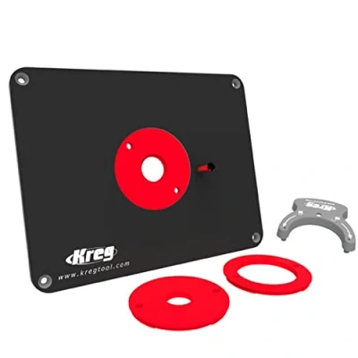 Immagine di Kreg Tool PRS4034 Piastra di inserimento con anelli livellamento (Triton preforato), nero e rosso