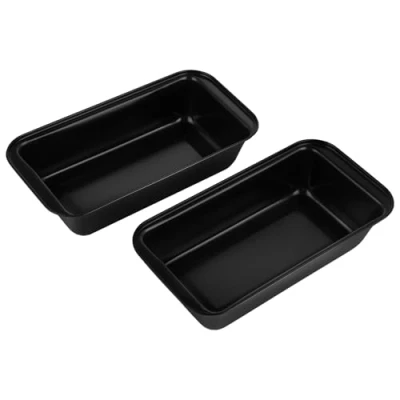 Immagine di Stampo Plumcake 2 Pezzi pane in Cassetta Rettangolare Teglia per acciaio al carbonio Antiaderente con Rivestimento cuocere pane, torte e toast 25.3x12.4x6 cm