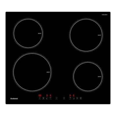 Immagine di Gudsunal Piano cottura a induzione 60 cm, 7200 W, riscaldamento continuo bassa potenza, booster, 9 livelli di riscaldamento, timer, spegnimento automatico, sicurezza bambini, sensore padella
