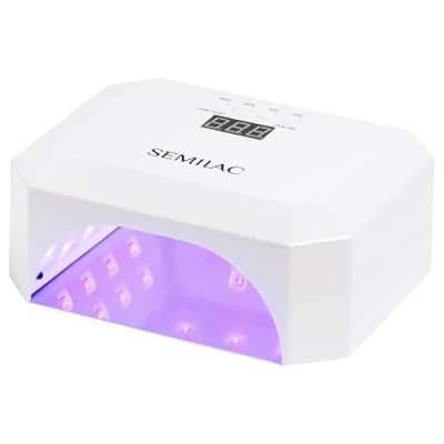 Immagine di Semilac Lampada UV professionale da 48/24 W per unghie in gel, con 4 tempi di polimerizzazione, display digitale, base rimovibile una facile manicure e pedicure. Sensore movimento.