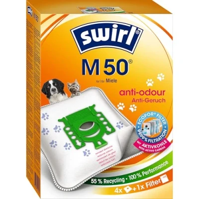Immagine di Swirl M50 NeutralizAir Sacchetti per aspirapolvere Miele, 4 + 1 Filtro