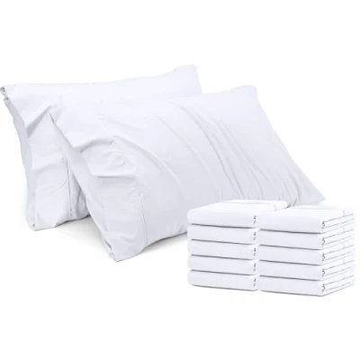 Immagine di Utopia Bedding 12 federe in microfibra spazzolata (king size, bianco)