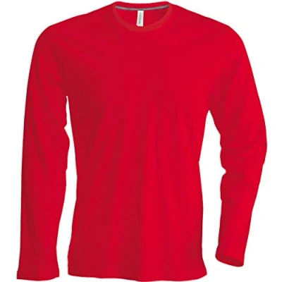 Immagine di Kariban, Maglia da uomo a maniche lunghe, scollo rotondo, leggermente attillata Rot X Large