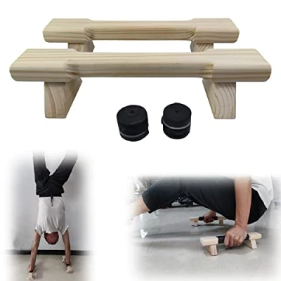 Immagine di Maniglie per Flessioni in Legno, Impugnatura Antiscivolo Push Up Bars Stand, Supporto Allenamento Palestra Uomini e Donne