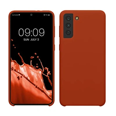 Immagine di kwmobile Cover per Samsung Galaxy S21 Plus Custodia Back Case Smartphone in Silicone TPU Protezione Gommata arancione ruggine