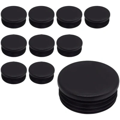 Immagine di SKIR&#039;CO Inserti per tubi rotondi da 60 mm, tappi pali di recinzione, in plastica nera, tubi, colore nero RAL 9005, 10 pezzi