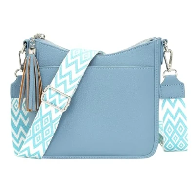 Immagine di YISUOHOOM Borsa Tracolla Donna Cielo blu a in Morbida Pelle PU Crossbody Bag per Lavoro Quotidiano Shopping Appuntamenti Viaggi