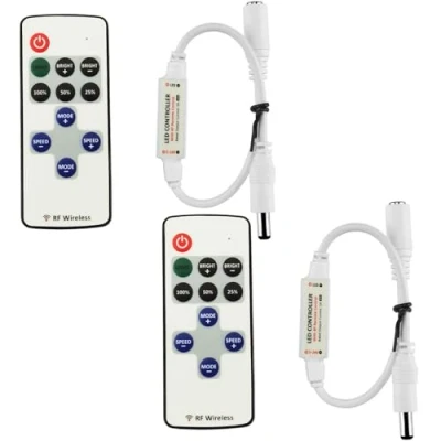 Immagine di LITAELEK 2pcs DC 5V 24V 5A LED Strip Controller Ricevitore Striscia RF Wireless Remoto Nastro Telecomando Dimmer Banda Controllo Regolatore per COB e SMD Monocolore