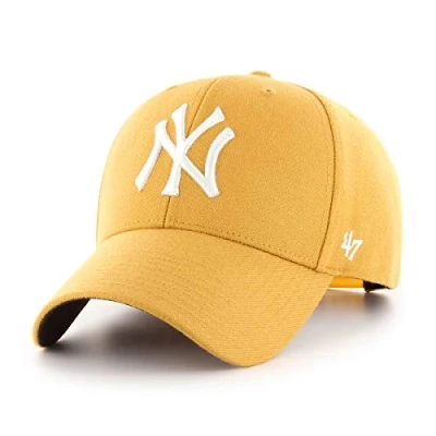 Immagine di 47 Brand Cappellino MLB New York Yankees MVP Curved V Struct Fit Giallo OSFA (Formato Misura Qualsiasi)