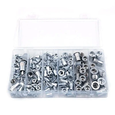 Immagine di CENPEK 190 Pezzi 304 Inserti filettati a Testa Piatta Dadi per Rivetti in Alluminio, Kit assortimento di Nutsert M3 M4 M5 M6 M8 M10