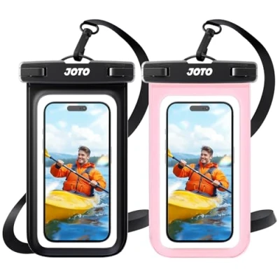 Immagine di JOTO Custodia Impermeabile Smartphone 30M/IPX8, Universale Cover Subacquea per iPhone 15 14 13 12 11 Pro Max Plus XS XR X 8 Galaxy S23 S22 S21 S20 Fino a 7&quot; 2 Pezzi