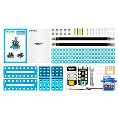 Immagine di Makeblock mBot Pacchetto Aggiuntivo Servo Pack, Robotica 3 in 1 Aggiuntivo, Forme, Gatto Che Balla, Agita la Testa, Emette Luce