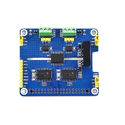 Immagine di Coolwell 2 canali Canel HAT Isolated CAN Bus Expansion Board for Raspberry Pi/STM32/Arduino with MCP2515 + SN65HVD230 Dual Chip Solution
