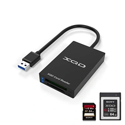 Immagine di Lettore schede XQD SD USB 3.0 di memoria a doppio slot, 5 Gpbs, Supporto Serie Sony G/M, Scheda Lexar 2933x/1400x Mark XQD, per Windows/Mac OS