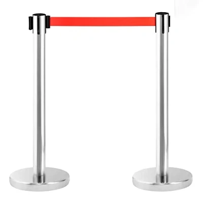 Immagine di PINNERS Set di Barriere Retrattili, Barriera con Nastro Estensibile 3 metri (2 unità), Pali Separatori, Sicurezza, Retrattile, Sicurezza