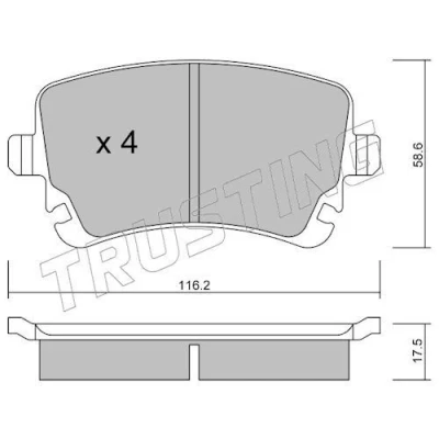 Immagine di TRUSTING 570.2 Kit pastiglie freno Predisposto per contatto segnalazione usura AUDI: A4 B7 Avant, A6 C6 B6 Avant